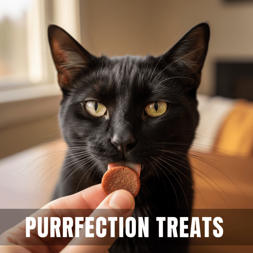 Dog and cat sniffing a treat held by a hand